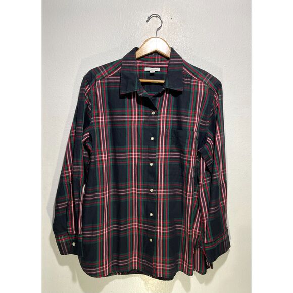 Free Assembly button up shirt long sleeve tartan plaid holidays women XL - Picture 3 of 8